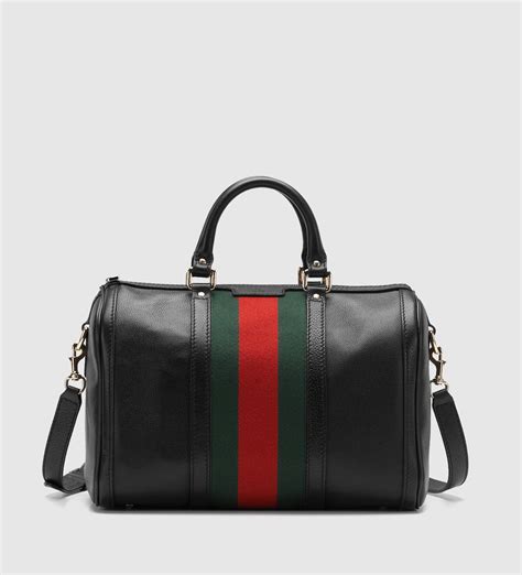 gucci vintage web medium boston bag black|authentic gucci boston bag.